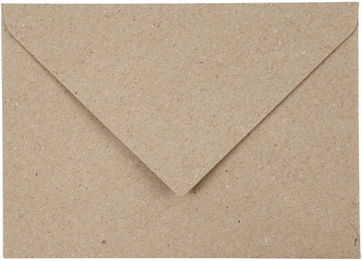 Gerecyclede Enveloppen, C6 11,5x16 cm,  120 gr, naturel, 50stuks [HOB-20530]